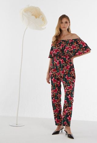 Wiskozowe spodnie w kolorowy wzór