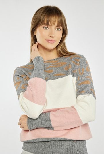 Sweter z wzorzystą górą