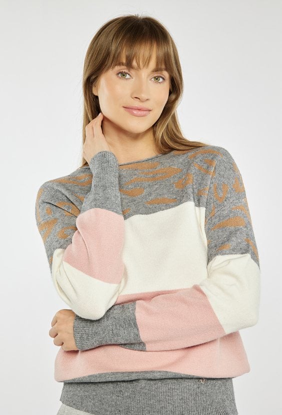 Sweter z wzorzystą górą