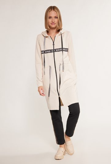 Długa bluza damska ze ściągaczem