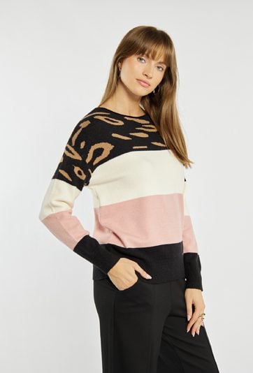 Sweter z wzorzystą górą