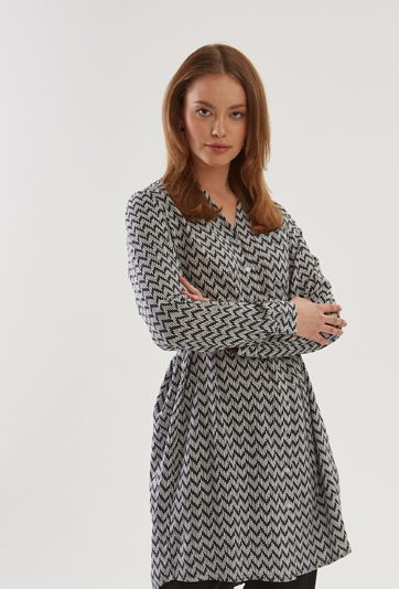 Tunika w geometryczny wzór z wiskozy