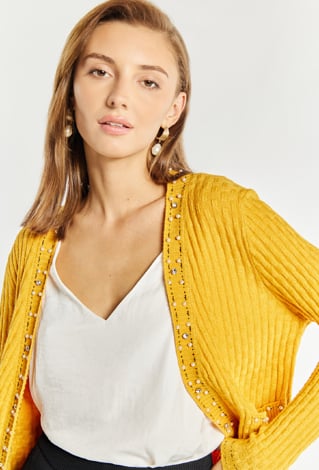 Sweter damski z koralikami