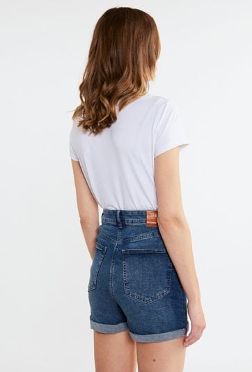 Jeansowe szorty z wysokim stanem