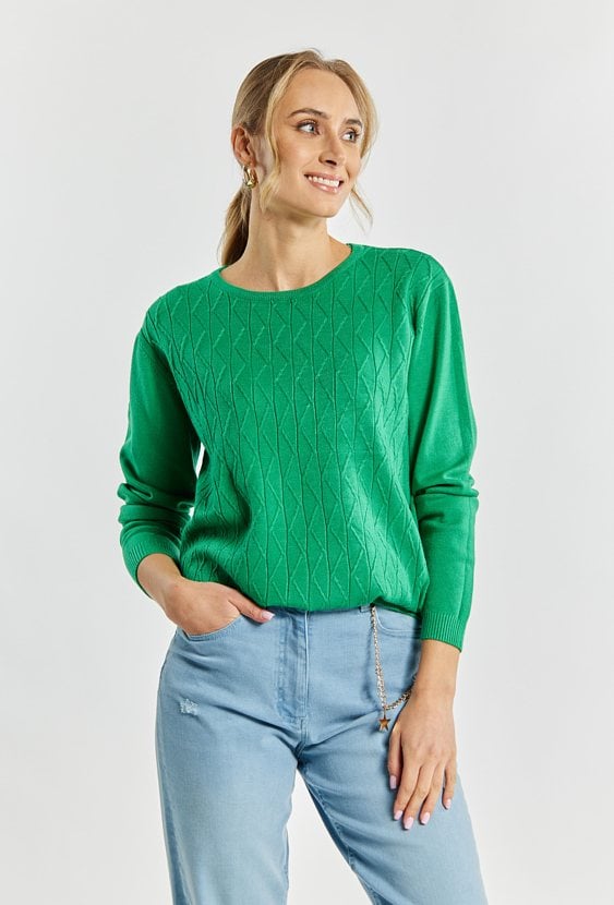 Sweter damski z delikatnym zdobieniem