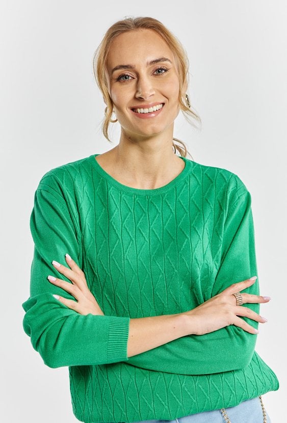 Sweter damski z delikatnym zdobieniem