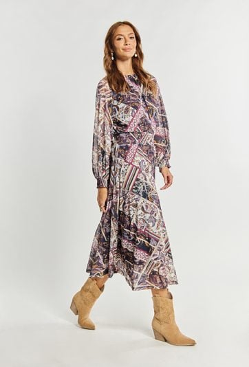 Wzorzysta sukienka damska