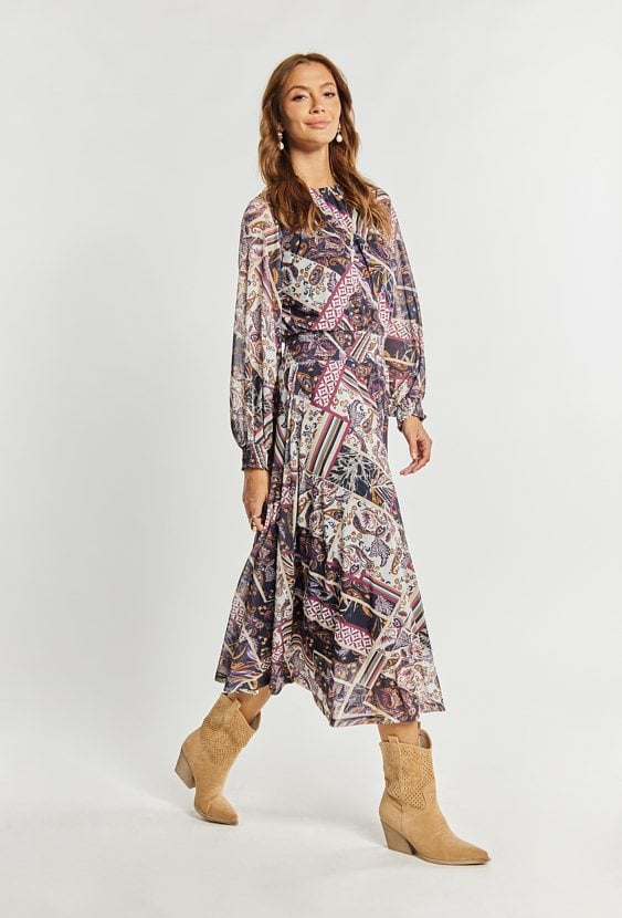 Wzorzysta sukienka damska