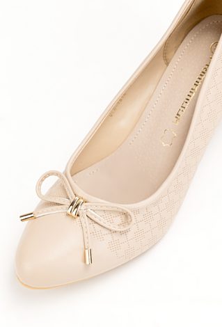 Beżowe czółenka z kokardką ARCO