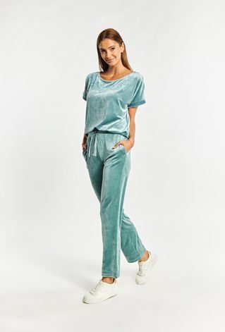 Welurowe spodnie dresowe