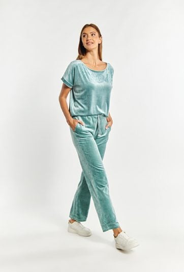 Welurowe spodnie dresowe