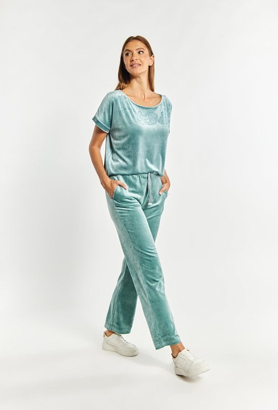 Welurowe spodnie dresowe