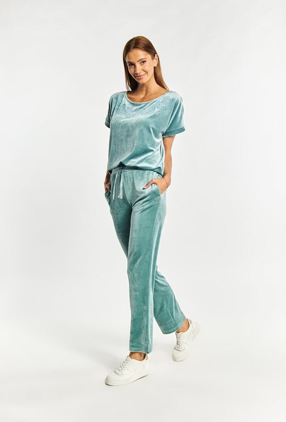 Welurowe spodnie dresowe