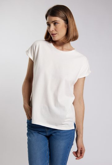 Biały, gładki t-shirt