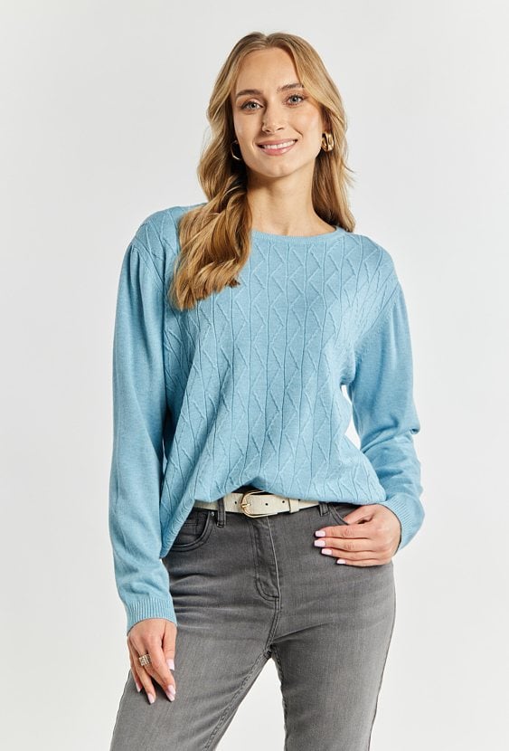 Sweter damski z delikatnym zdobieniem