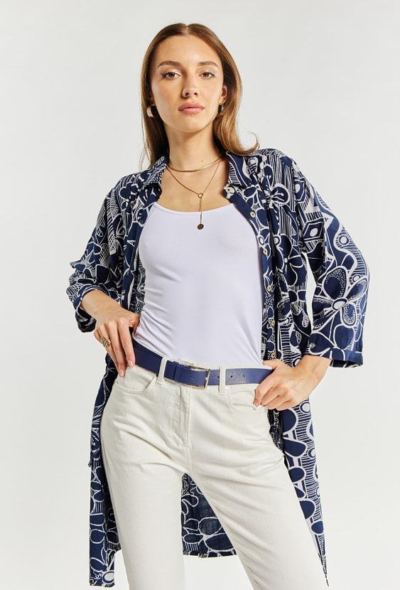 Dłuższa koszula z wiskozy