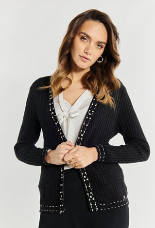 Sweter damski z koralikami