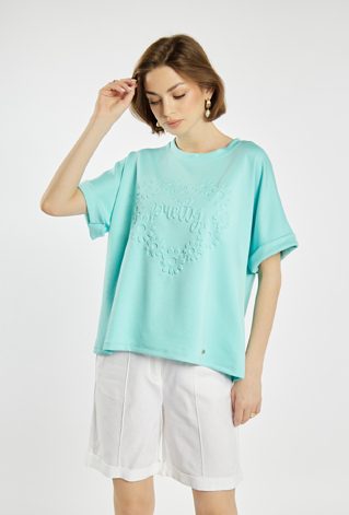 T-shirt z wypukłym wzorem