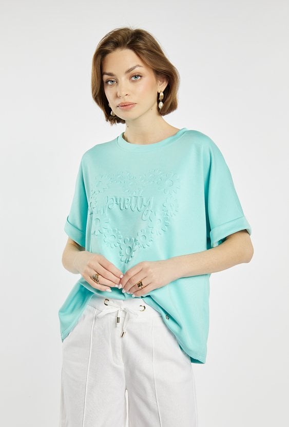 T-shirt z wypukłym wzorem