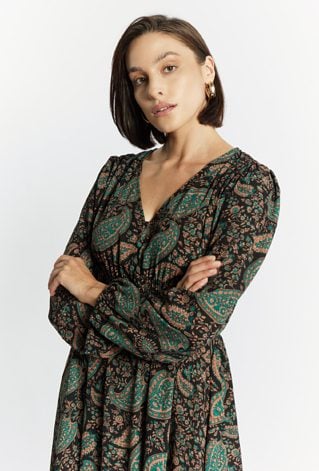 Wzorzysta sukienka midi