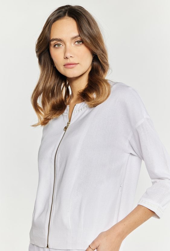 Bluza damska z domieszką lnu