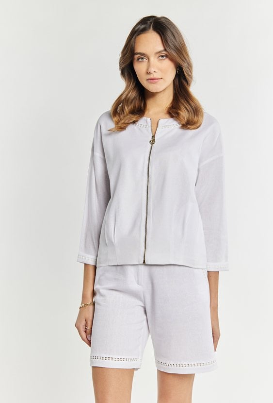 Bluza damska z domieszką lnu