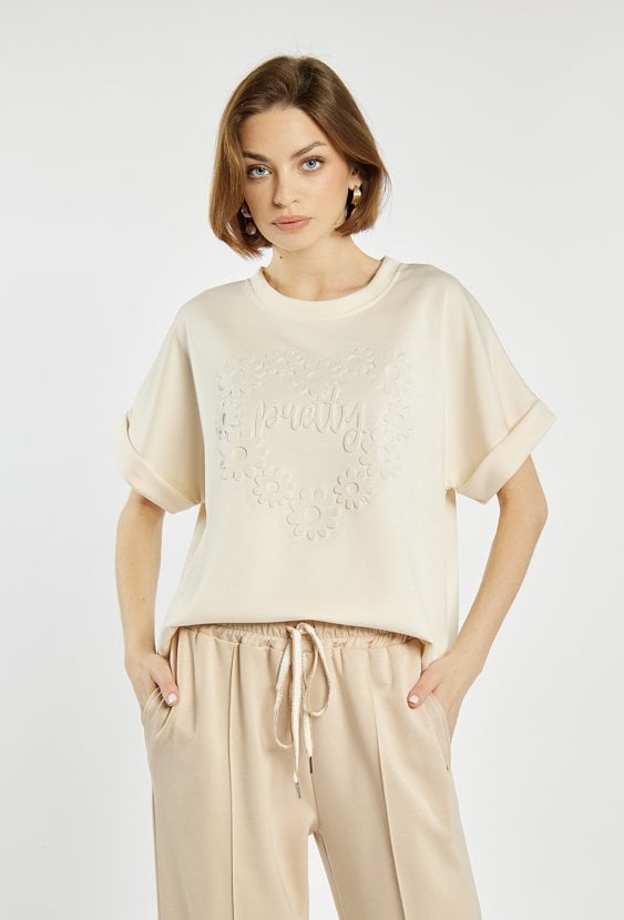 T-shirt z wypukłym wzorem