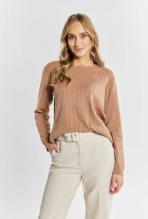 Sweter damski z delikatnym zdobieniem