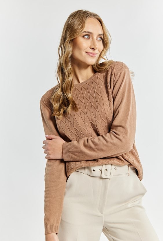 Sweter damski z delikatnym zdobieniem