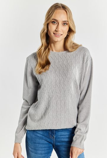 Sweter damski z delikatnym zdobieniem