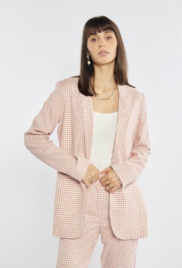 Elegancka marynarka w drobną kratę