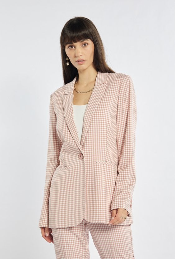 Elegancka marynarka w drobną kratę