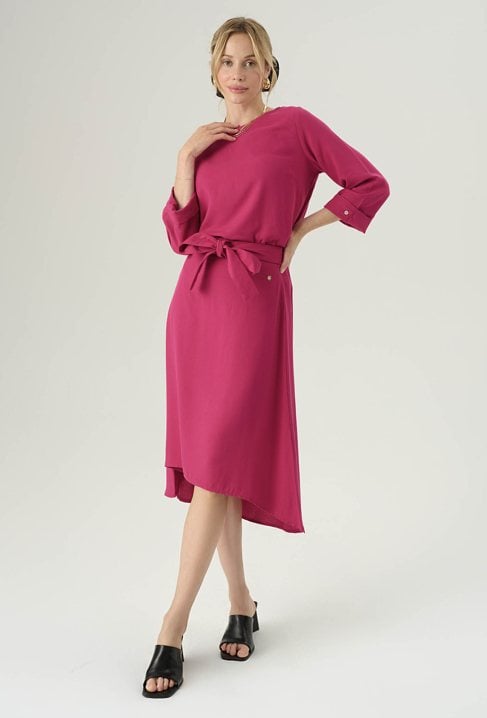 Różowa spódnica z wiskozy