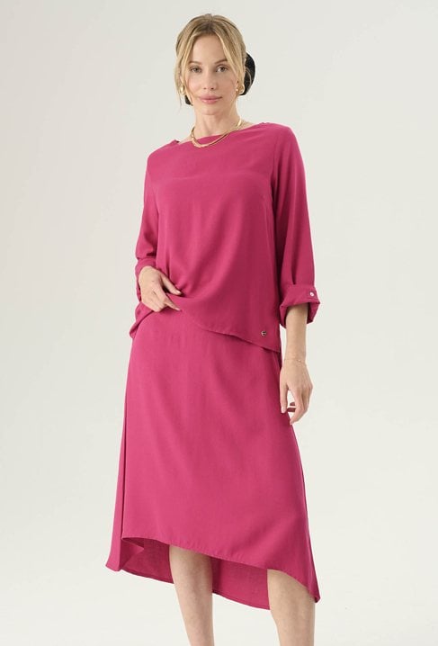 Różowa spódnica z wiskozy