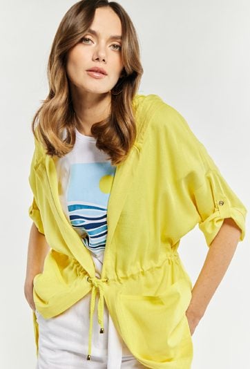 Bluza damska z domieszką lnu