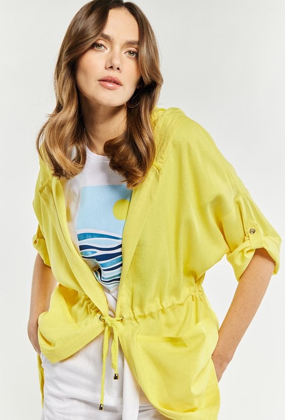 Bluza damska z domieszką lnu