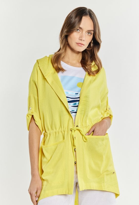 Bluza damska z domieszką lnu