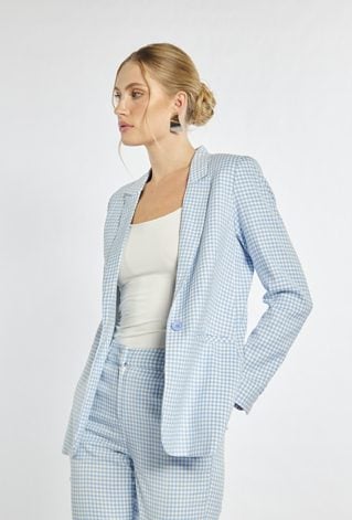 Elegancka marynarka w drobną kratę