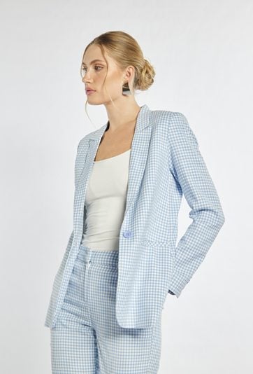 Elegancka marynarka w drobną kratę