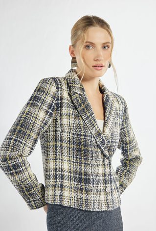 Elegancki żakiet w kratę