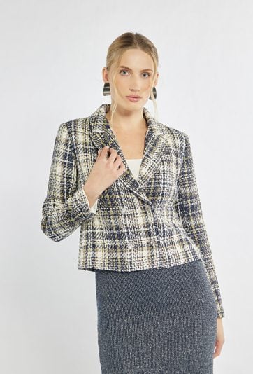 Elegancki żakiet w kratę