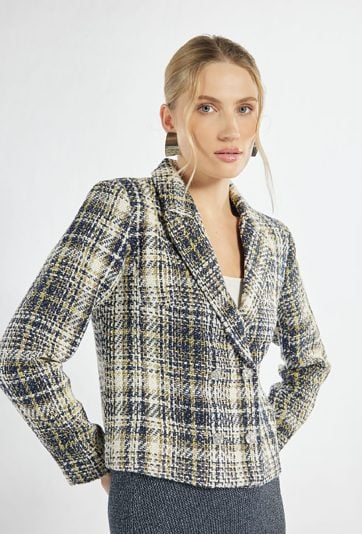 Elegancki żakiet w kratę