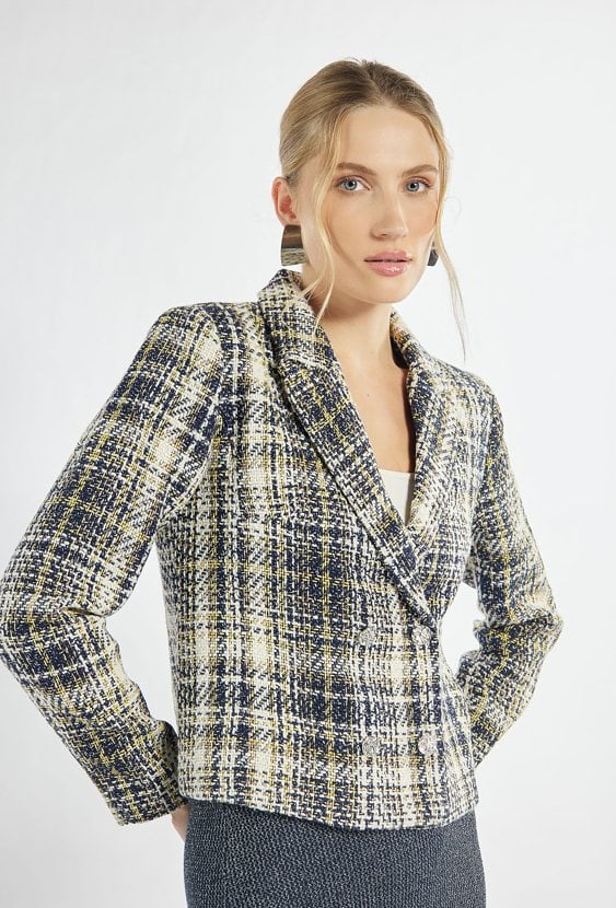 Elegancki żakiet w kratę