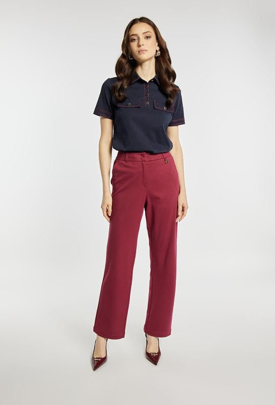 Bordowe spodnie damskie