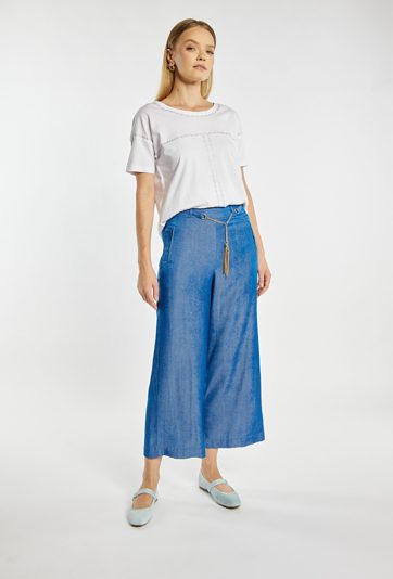 Luźne spodnie z wiązaniem