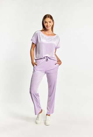 Welurowe spodnie dresowe