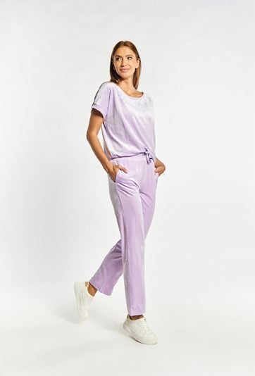 Welurowe spodnie dresowe