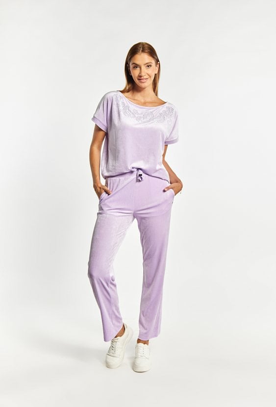 Welurowe spodnie dresowe