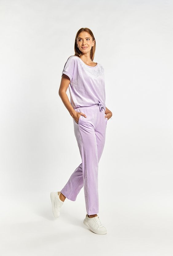 Welurowe spodnie dresowe