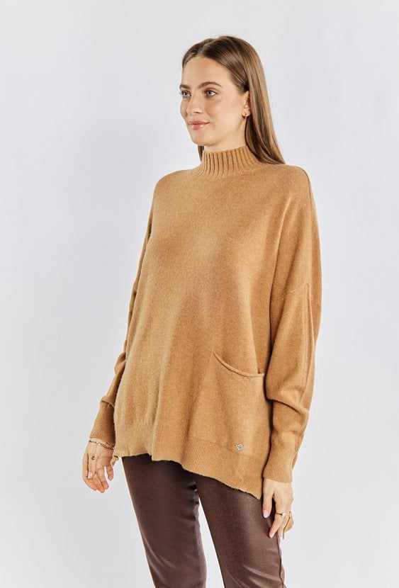 Sweter damski z jedną kieszonką